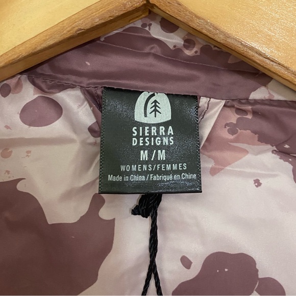 Sierra Designs sz M Pink Camo High Collar Zip Front Vest with Bungee Drawstring - Picture 2 of 11